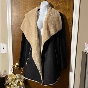 Calvin Klein Black and Tan Teddy Jacket